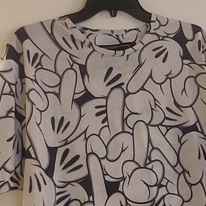 Mickey Mouse shirt with him sticking middle finger